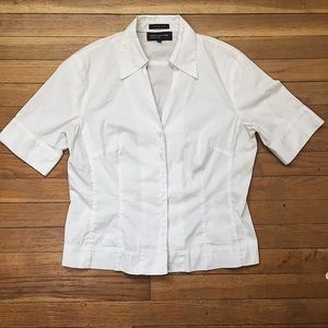 Jones New York Button Down Shirt V Neck Size 8 EUC